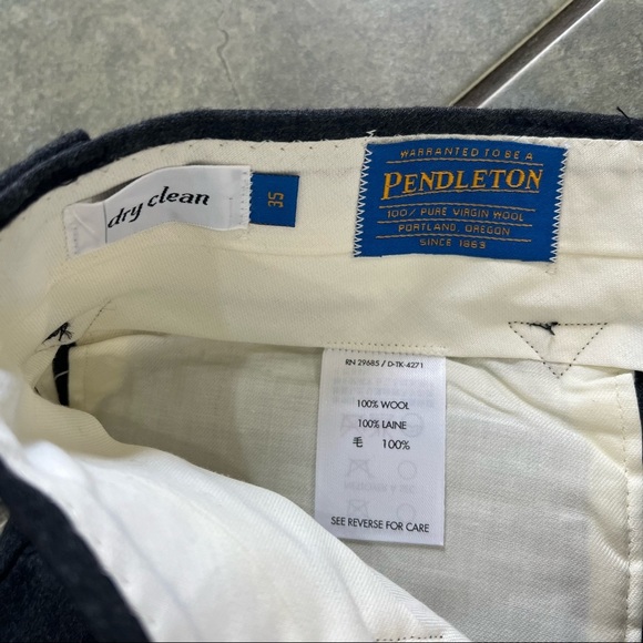 Pendleton Men's Wool Dress Pants Gray Size 35 x 31 Business casual Quiet Luxury - Picture 3 of 10